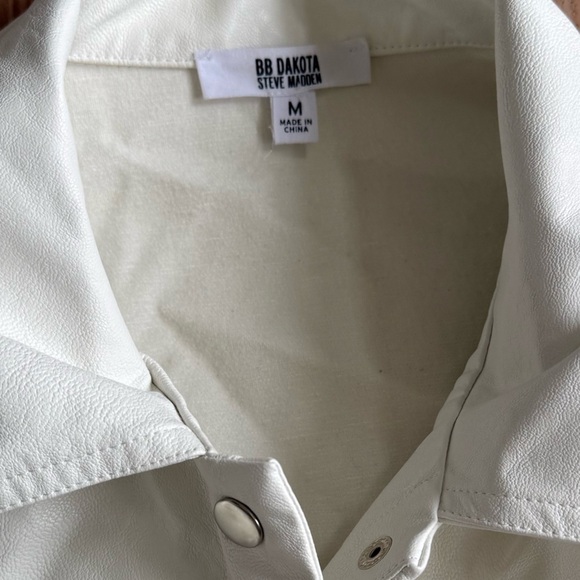 BB Dakota Steve Madden Fringed Cream Textured Jacket - Picture 5 of 6